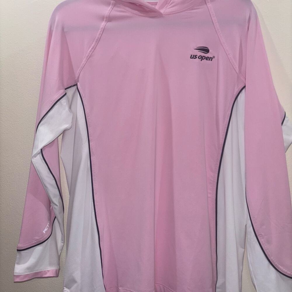 Peter Millar US Open Performance Pullover Hoodie –Pink, White & Navy –Size Large - Picture 9 of 15